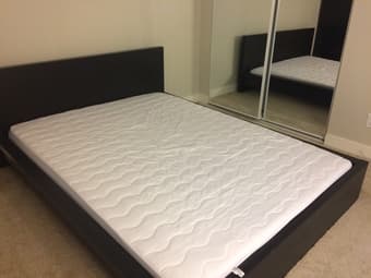 Bed frame and mattress for sale: queen 1