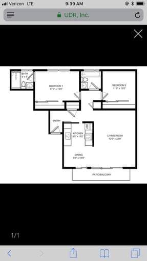 1BD/1BA Available in 2BD/2BA Renovated Mountain View Apartment! 1