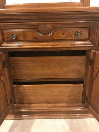 Antique wood dresser and mirror 2