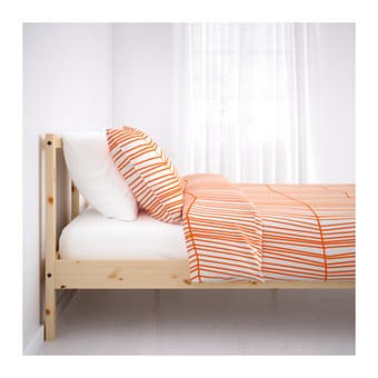 Twin size IKEA bed frame + mattress, pillow, blanket, and covers! 1