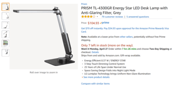 White PRISM LED Desk Lamp: Fold-able with Anti-Glaring Filter 1
