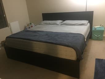 Ikea King Bed Frame & Bed 1