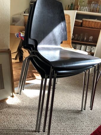 4 Ikea Black Dining Chairs 1
