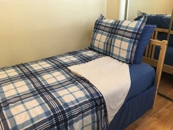 Twin IKEA bed frame + Mattress (+ free pillow, blanket, and covers) 1