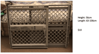 baby play mat ($30) and two safety gates ($10 each) 1