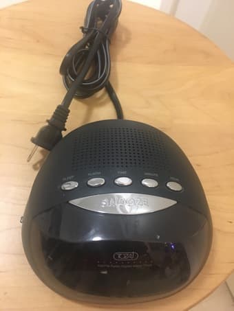 bed risers, radio alarm clock, side pillow 2