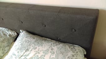 Bed frame with headboard, 10" spring mattress, night stand 2