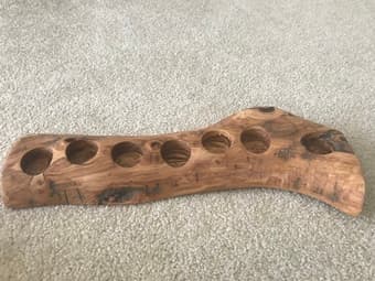 Olive wood rustic tealight candle holder 1