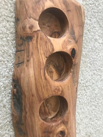 Olive wood rustic tealight candle holder 2