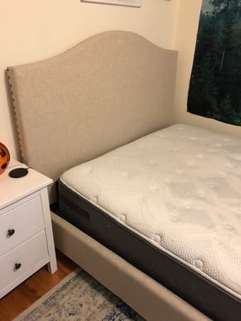 **QUEEN-SIZED MATTRESS, BOXSPRING, & BEDFRAME** - excellent condition 2