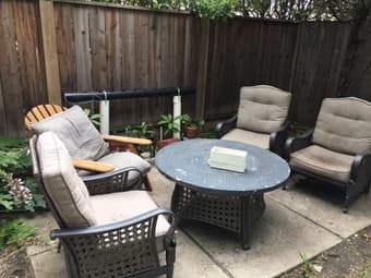 Patio furniture and firepit 3