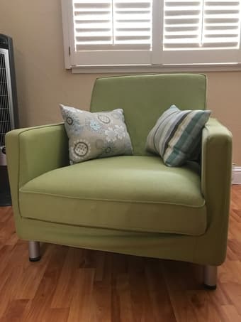 Ikea Mellby lounge chair bright green/chartreuse 3