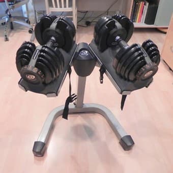 Nautilus/Bowflex SelectTech 552 adjustable free weights with stand 1