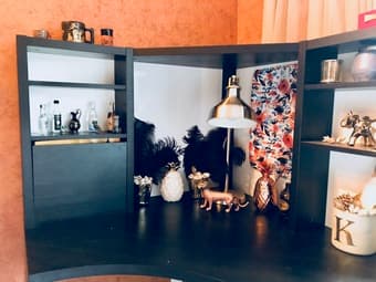 Corner desk w/magnetic writing board 2