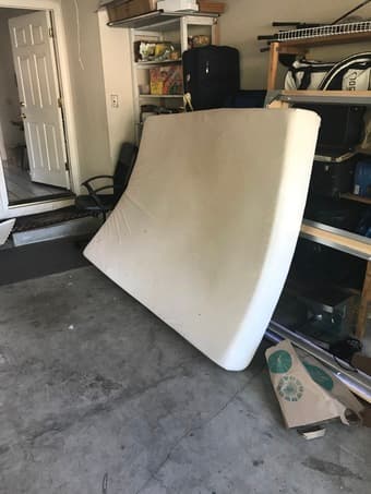 Tempur queen mattress + wood bed frame 1
