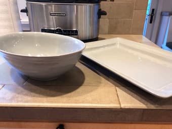 Assorted Grey Pottery Barn Serving platters / plates 1
