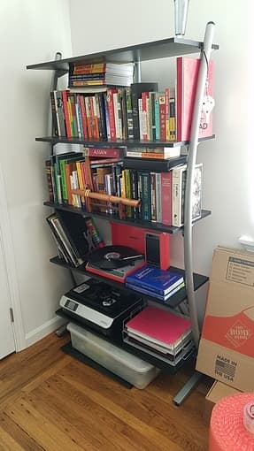 Modern Black and Silver 5 shelf Bookshelf 1