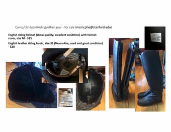Adult riding gear - english helmet and leather boots 1