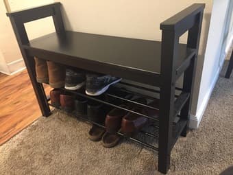 Elegant like-new Ikea black-brown shoerack/bench 1