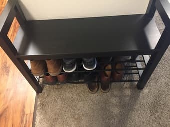 Elegant like-new Ikea black-brown shoerack/bench 2