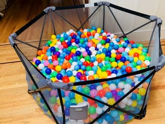 Summer Playpen filled with Rainbow Balls - kids will love it! 1