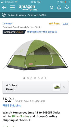 Coleman Sundome 4-person tent 2