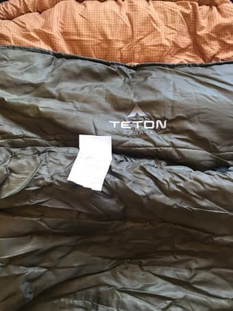 Teton sleeping bag 2