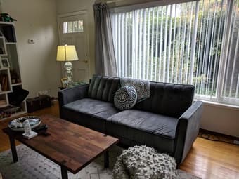 Beautiful grey velvet midcentury modern sofa- excellent condition! 1