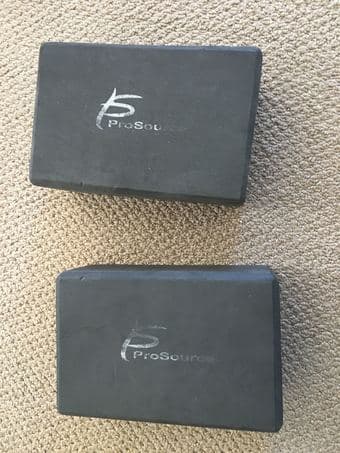 yoga blocks and a roller 1