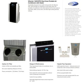 Whynter ARC-14SH Dual Hose Portable Air Conditioner with Heater - $100 3