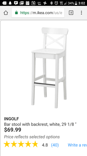 Sturdy white barstool 1