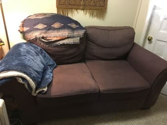 Couch 2-seater wine-colored sofa 2