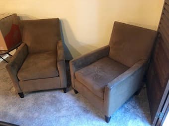 MOVING SALE: Ikea black malm bed, sofa chairs, mirror, chairs 2