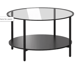 Modern Glass & Black-Brown Wood Coffee Table from Ikea (VITTSJÖ) 1