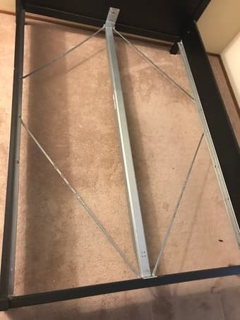 Size full black bed frame and standing lamp for sale 2