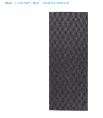 Like New Ikea MORUM Grey Rug 1