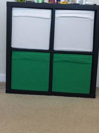 IKEA 4x4 with storage bins 1