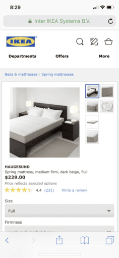 IKEA Mattress with free free bed frame 1