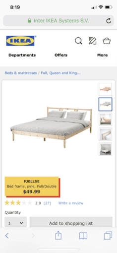 IKEA Mattress with free free bed frame 2