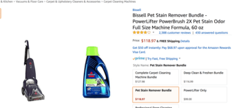 BISSELL carpet cleaner, PowerBrush Upright Deep Machine & shampoo 2