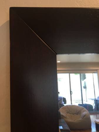 Large dark wood standing mirror, new condition ($300 value) 2