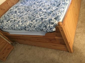 Ikea King Malm Bed Frame w/ 4 storage boxes 2