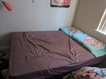 Full-size mattress + box spring + metal frame 1