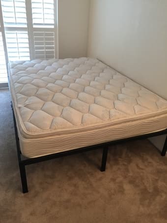Moving Sale:  Steel Slat Bed Frame + Queen size Mattress Set 2