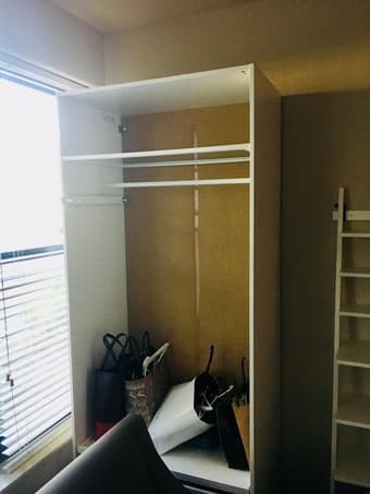 Wardrobe, bookshelf, large mirror for sale 3