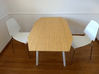 beautiful bamboo table and 2 matching chairs 1