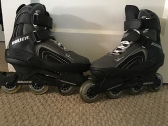 Bauer In-Line Skates - ladies sz 9.5 - Style:Xtra 5.5W w/helmet & pads 1