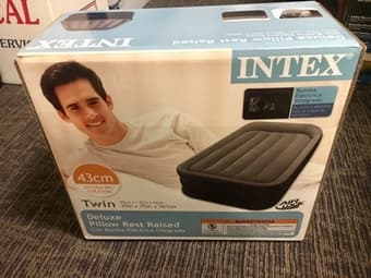 Airbed with Built-in Pillow & Electric Pump, Twin. With box, unopened 1