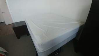 Queen size memory foam mattress and box spring, excellent condition 1