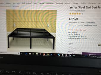 Moving Sale, Steel Slat Bed Frame and Queen size Mattress, free today 2